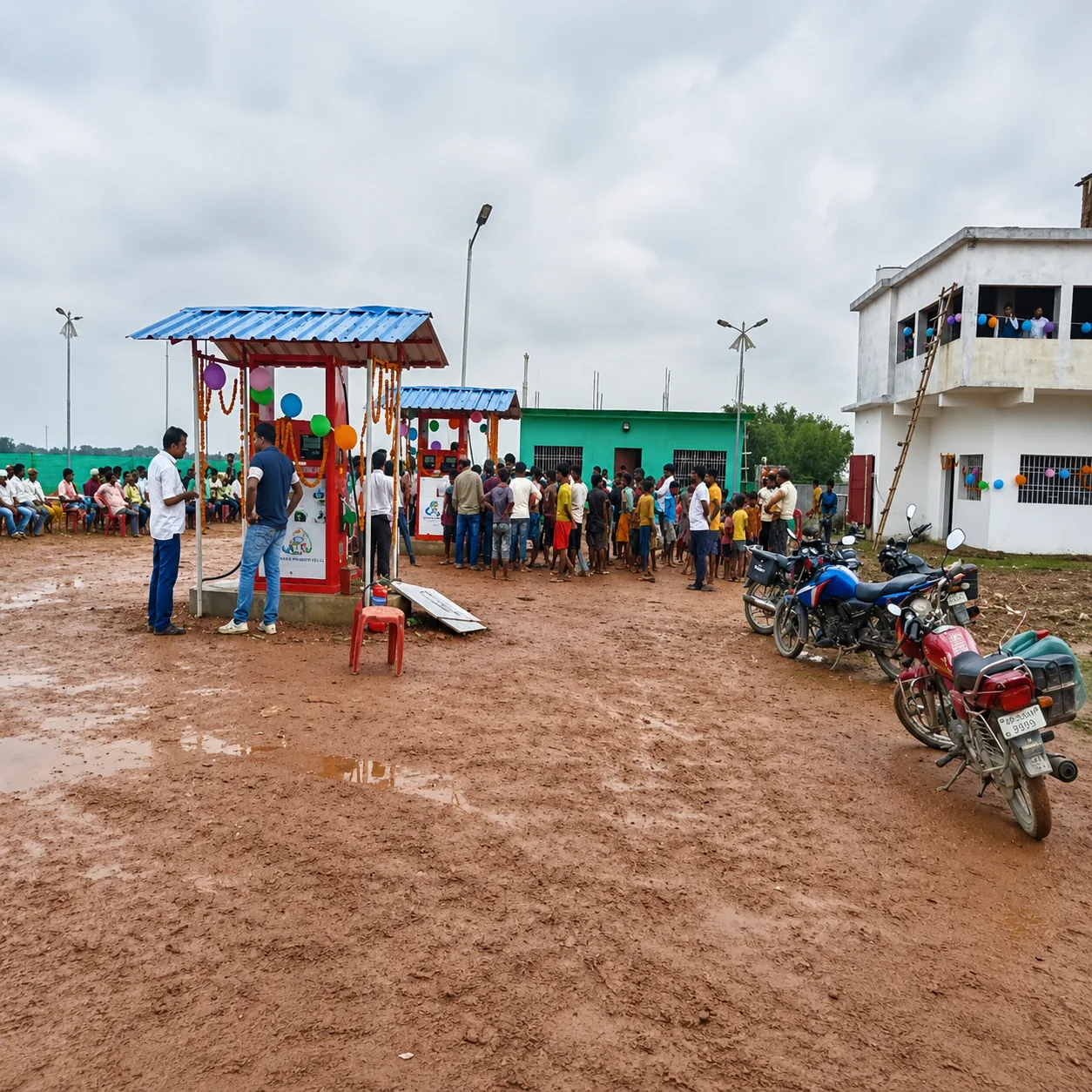 Biofuel petrol pump station in rural Bihar with NX100 branding